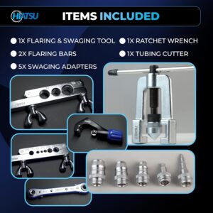 Pro HVAC Copper Tube Flaring Tool Kit – Heavy Duty Ratchet Swaging Set with Case