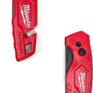 Milwaukee Fastback Flip Utility Knife 2-Piece Set: Jobsite Pro Blade Storage & 50 Blades
