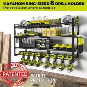 Heavy Duty 8-Drill Wall Mount Organizer w/ Tool Storage Rack & Holders