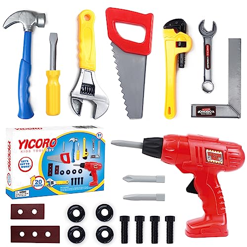 YICORO 20 Piece Kids Tool Set with Toy Drill for Ages 3-8 7 YICORO 20 Piece Kids Tool Set with Toy Drill for Ages 3-8 - Image 7