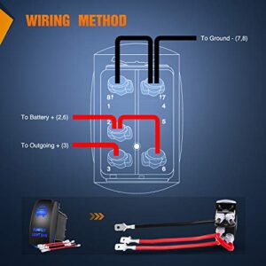 Nilight 5 Pin LED Light Bar Rocker Switch 20A 12V 10A 24V On/Off