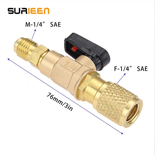 Professional AC Refrigerant Valve Adapter - 1/4" SAE Straight Shut-Off Tool for HVAC R410A R134A 3 Professional AC Refrigerant Valve Adapter - 1/4" SAE Straight Shut-Off Tool for HVAC R410A R134A - Image 3