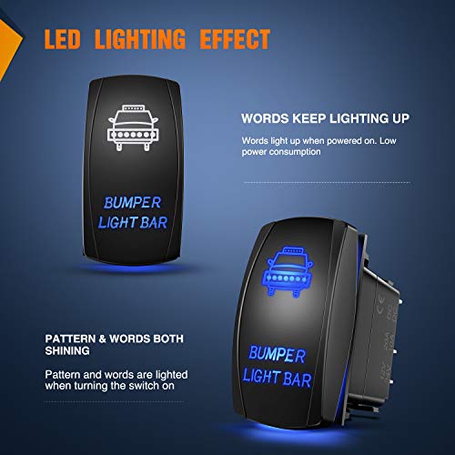 Nilight 5 Pin LED Light Bar Rocker Switch 20A 12V 10A 24V On/Off 3 Nilight 5 Pin LED Light Bar Rocker Switch 20A 12V 10A 24V On/Off - Image 3