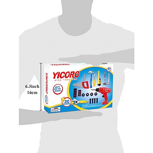 YICORO 20 Piece Kids Tool Set with Toy Drill for Ages 3-8 3 YICORO 20 Piece Kids Tool Set with Toy Drill for Ages 3-8 - Image 3