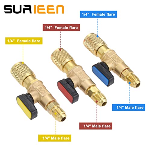 Professional AC Refrigerant Valve Adapter - 1/4" SAE Straight Shut-Off Tool for HVAC R410A R134A 2 Professional AC Refrigerant Valve Adapter - 1/4" SAE Straight Shut-Off Tool for HVAC R410A R134A - Image 2