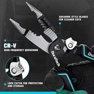 DURATECH 8″ Wire Stripper Crimper Plier 5-in-1 Electrician Tool