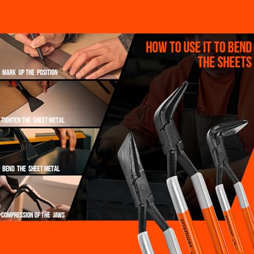 SUZUME 3PC Sheet Metal Bender Set Straight 45 90 Degree HVAC Roofing Tool 6 SUZUME 3PC Sheet Metal Bender Set Straight 45 90 Degree HVAC Roofing Tool - Image 6