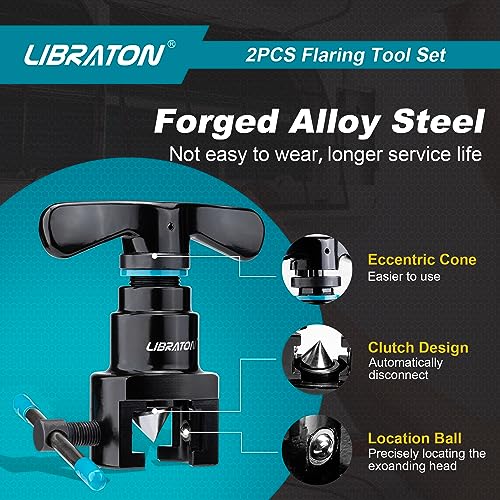 LIBRATON HVAC Copper Flaring Tool Kit 1/4-3/4 45 Degree Single Flare 1 hvac tools flaring tool