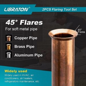 LIBRATON HVAC Copper Flaring Tool Kit 1/4-3/4 45 Degree Single Flare