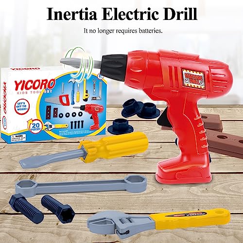 YICORO 20 Piece Kids Tool Set with Toy Drill for Ages 3-8 2 YICORO 20 Piece Kids Tool Set with Toy Drill for Ages 3-8 - Image 2