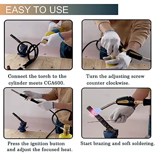 High-Performance Propane Torch Head w/ 1.5M Hose | 1900°C Welding & Brazing Tool 5 High-Performance Propane Torch Head w/ 1.5M Hose | 1900°C Welding & Brazing Tool - Image 5