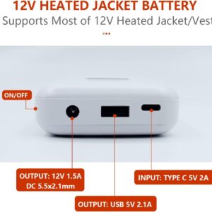 12V Heated Jacket Battery Charger Kit for Milwaukee Dewalt Ryobi