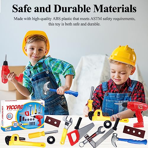 YICORO 20 Piece Kids Tool Set with Toy Drill for Ages 3-8 4 YICORO 20 Piece Kids Tool Set with Toy Drill for Ages 3-8 - Image 4