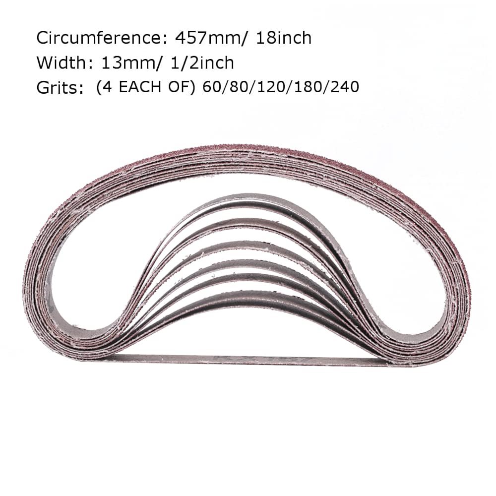 1/2x18 Sanding Belts 20Pack 60-240 Grit Metal Wood Polish Kit 2 1/2x18 Sanding Belts 20Pack 60-240 Grit Metal Wood Polish Kit - Image 2