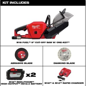 MILWAUKEE M18 FUEL 9 Inch Cordless Cut-Off Saw with Battery