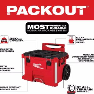 Milwaukee PACKOUT Rolling Tool Box 250lb Capacity 18×19.5x22in