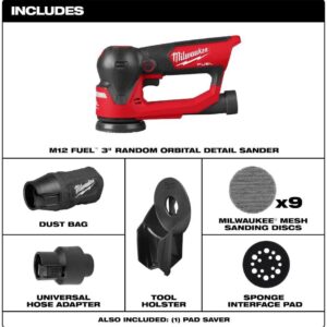 Milwaukee M12 FUEL 3″ Orbital Sander Bare Tool with Premium Cart
