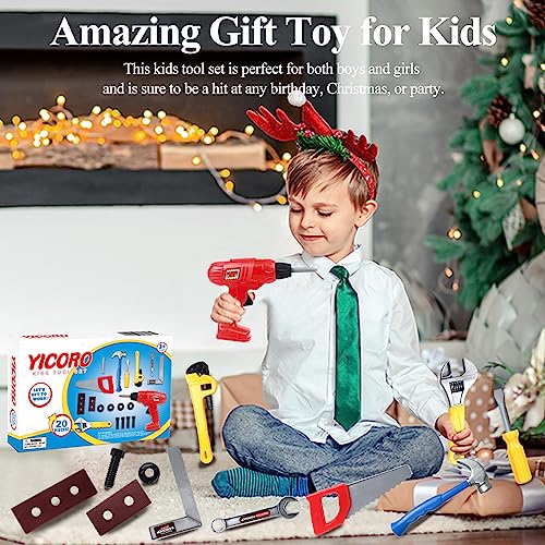 YICORO 20 Piece Kids Tool Set with Toy Drill for Ages 3-8 5 YICORO 20 Piece Kids Tool Set with Toy Drill for Ages 3-8 - Image 5