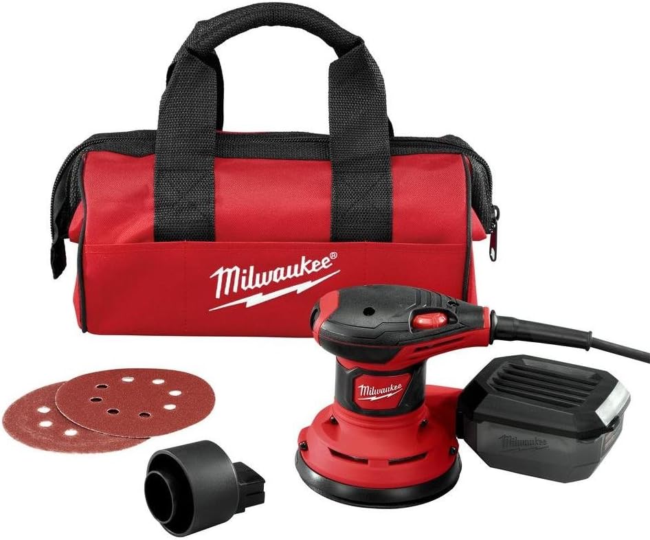 Milwaukee 6034-21 5 Inch Random Orbit Palm Sander with Dust Bag 1 milwaukee m18 cordless 5 in. random orbit sander tool only