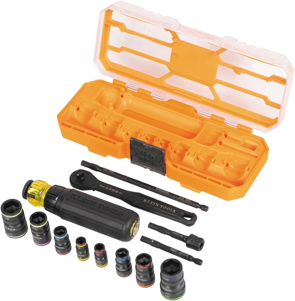 Klein Tools 16pc Ratcheting Socket Set SAE Metric 1/4 Drive Impact 7 Klein Tools 16pc Ratcheting Socket Set SAE Metric 1/4 Drive Impact - Image 7