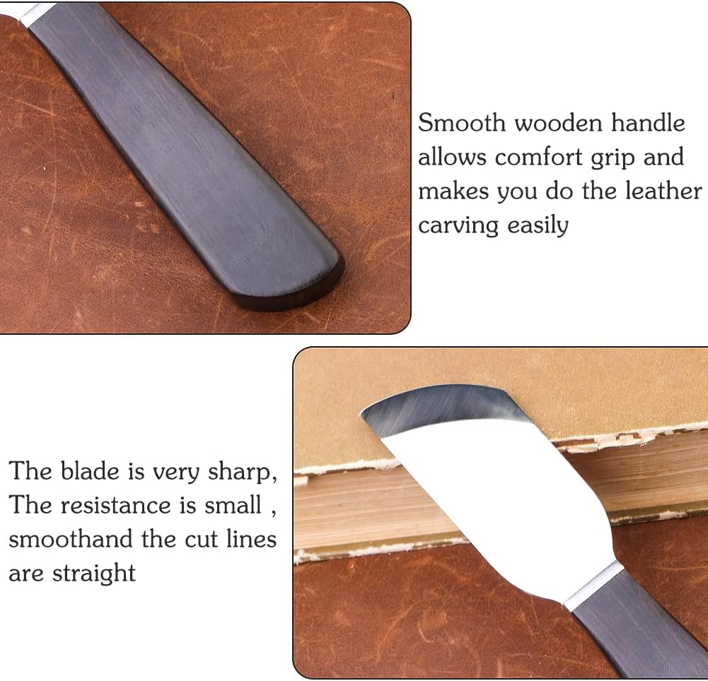 Professional Leather Skiving Knife with Wooden Handle for DIY Crafts 4 Professional Leather Skiving Knife with Wooden Handle for DIY Crafts - Image 4