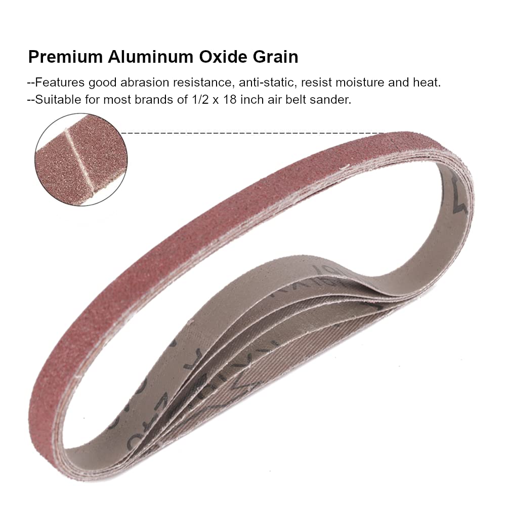1/2x18 Sanding Belts 20Pack 60-240 Grit Metal Wood Polish Kit 4 1/2x18 Sanding Belts 20Pack 60-240 Grit Metal Wood Polish Kit - Image 4