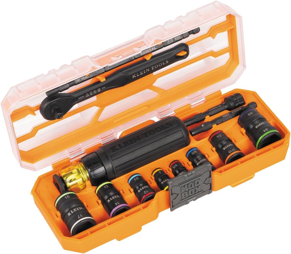 Klein Tools 16pc Ratcheting Socket Set SAE Metric 1/4 Drive Impact 10 Klein Tools 16pc Ratcheting Socket Set SAE Metric 1/4 Drive Impact - Image 10