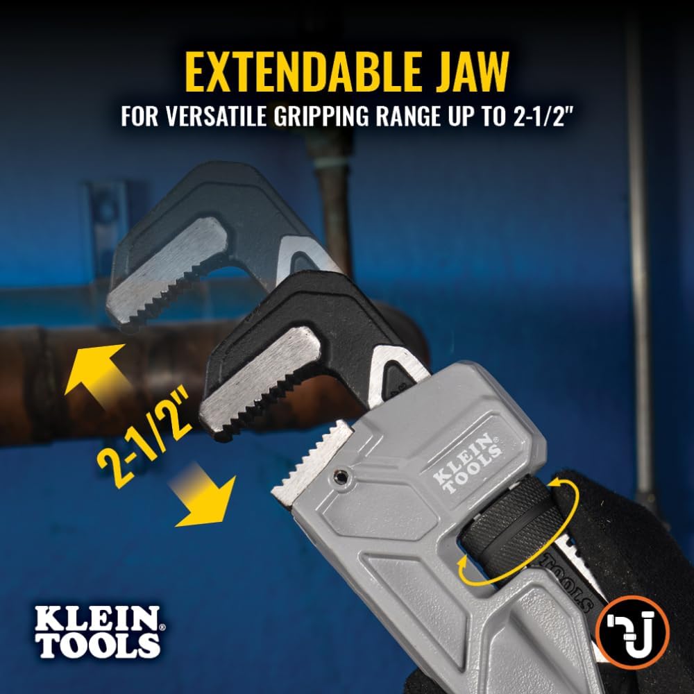 Klein Tools 18-Inch Heavy Duty Pipe Wrench 2.5-Inch Jaw Capacity 4 Klein Tools 18-Inch Heavy Duty Pipe Wrench 2.5-Inch Jaw Capacity - Image 4