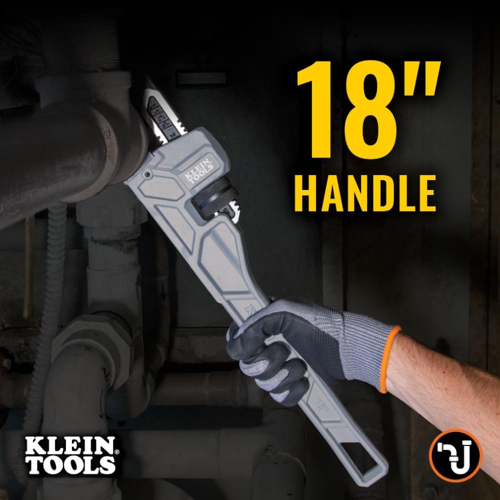 Klein Tools 18-Inch Heavy Duty Pipe Wrench 2.5-Inch Jaw Capacity 3 Klein Tools 18-Inch Heavy Duty Pipe Wrench 2.5-Inch Jaw Capacity - Image 3