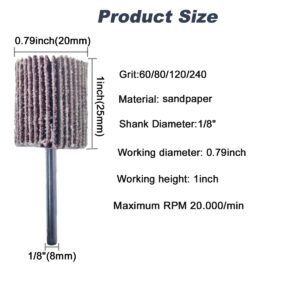 40pc Flap Wheel Set 1/8″ Shank 60-240 Grit Sanding Rotary Tool