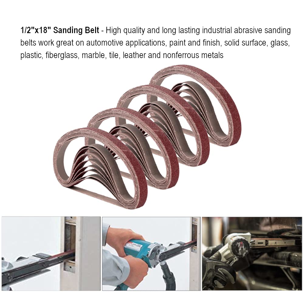 1/2x18 Sanding Belts 20Pack 60-240 Grit Metal Wood Polish Kit 6 1/2x18 Sanding Belts 20Pack 60-240 Grit Metal Wood Polish Kit - Image 6