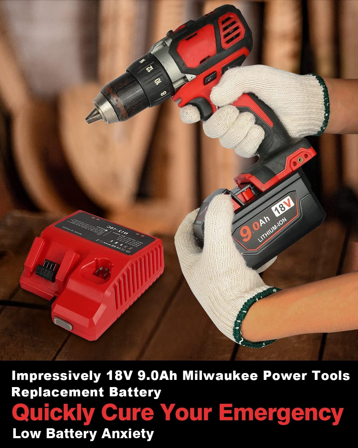 9.0AH M18 18V Lithium Battery for Milwaukee M18 Power Tools 7 9.0AH M18 18V Lithium Battery for Milwaukee M18 Power Tools - Image 7