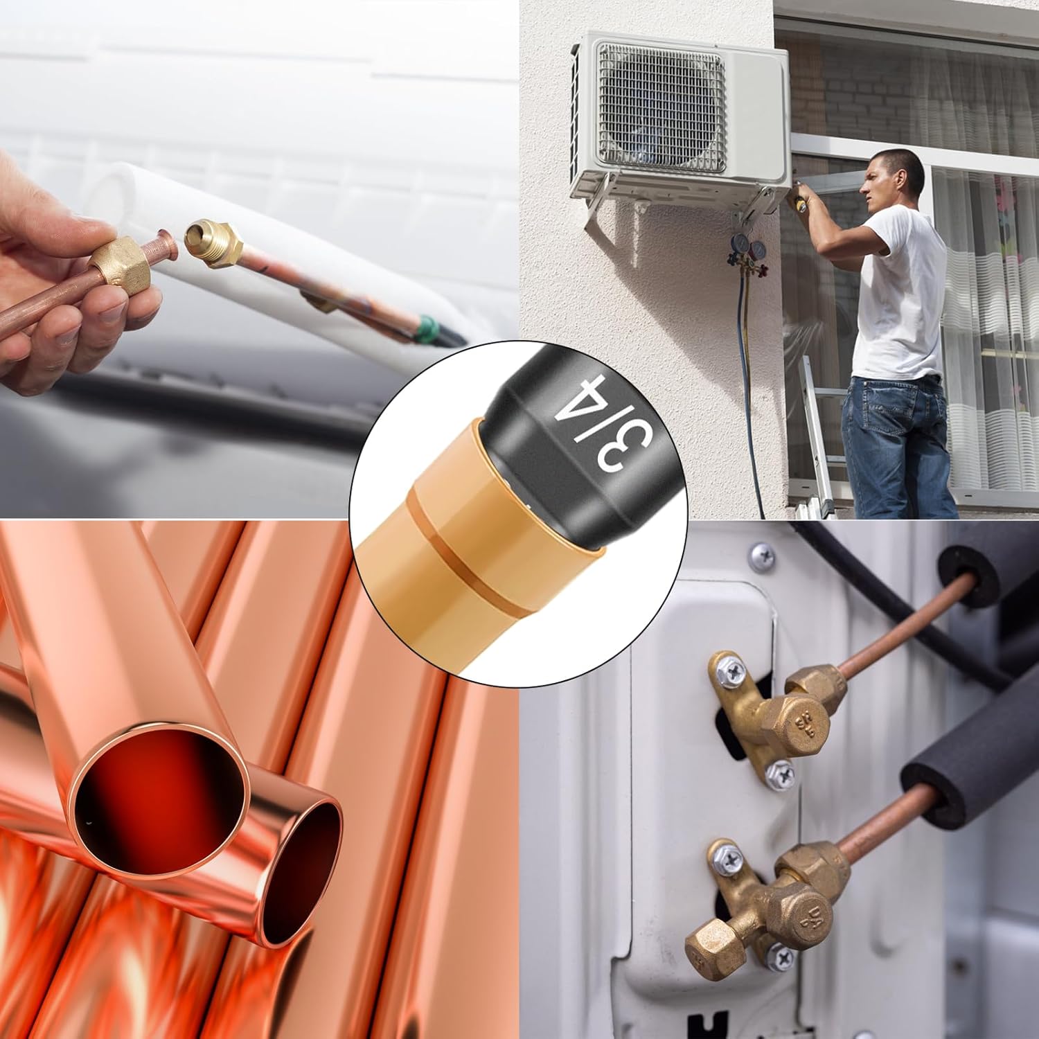5-in-1 HVAC Swage Tool Kit Copper Pipe Expander 1/4 to 3/4 Inch 5 5-in-1 HVAC Swage Tool Kit Copper Pipe Expander 1/4 to 3/4 Inch - Image 5