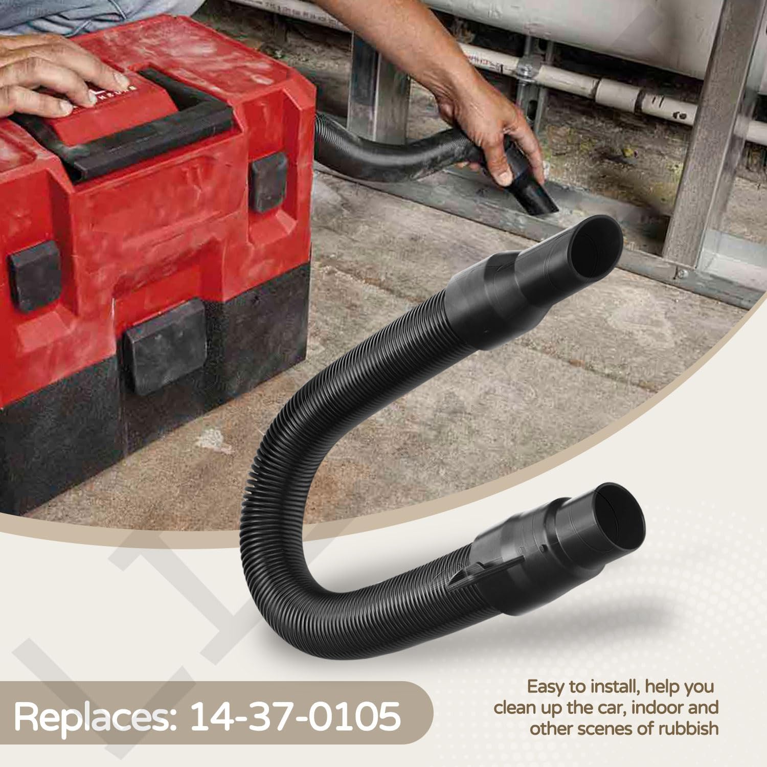 Milwaukee M18 18V Wet/Dry Vac Hose Kit with Universal Adapter 4 Milwaukee M18 18V Wet/Dry Vac Hose Kit with Universal Adapter - Image 4