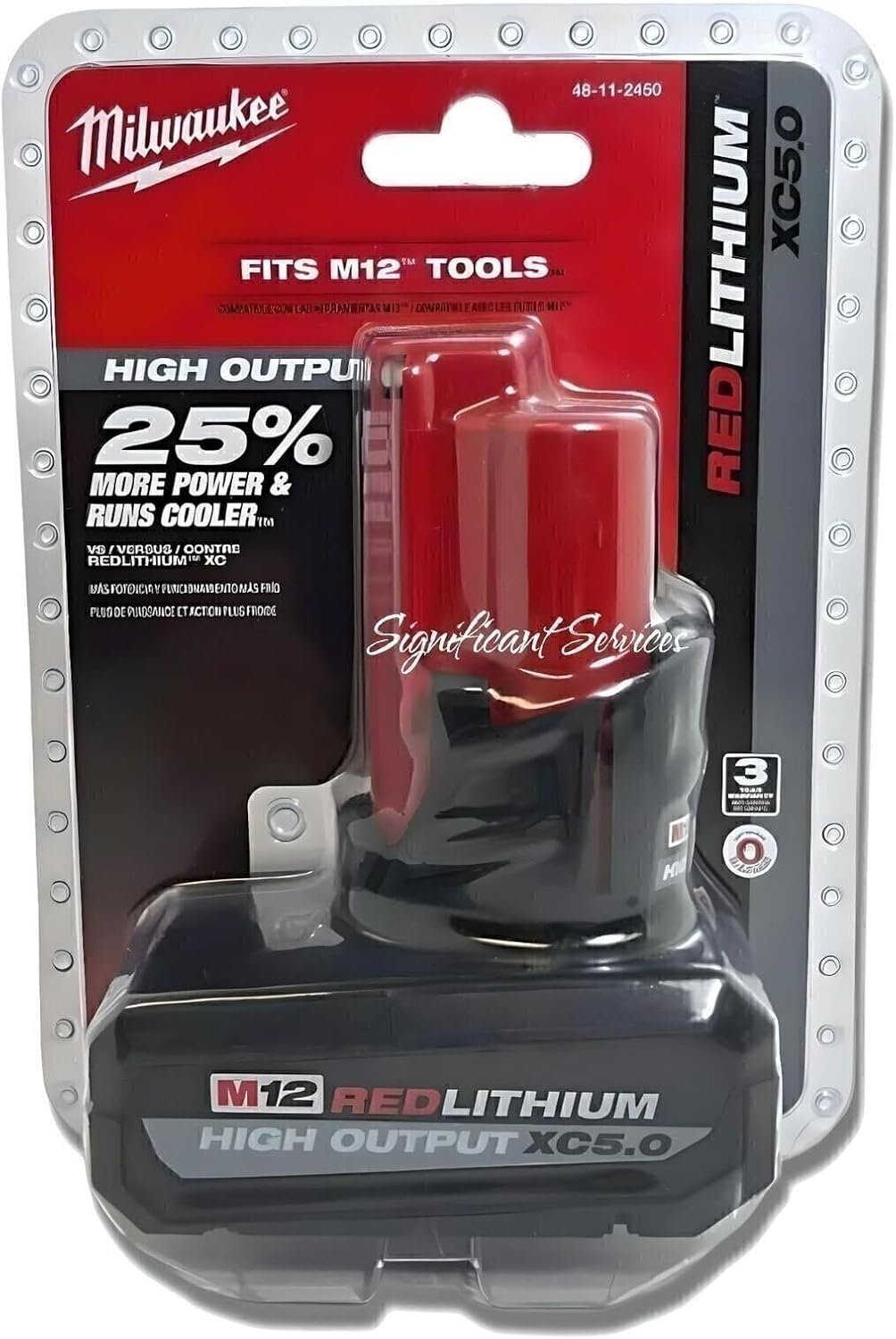 Milwaukee 12V 5Ah Lithium High Output Battery Pack 48-11-2450 3 Milwaukee 12V 5Ah Lithium High Output Battery Pack 48-11-2450 - Image 3