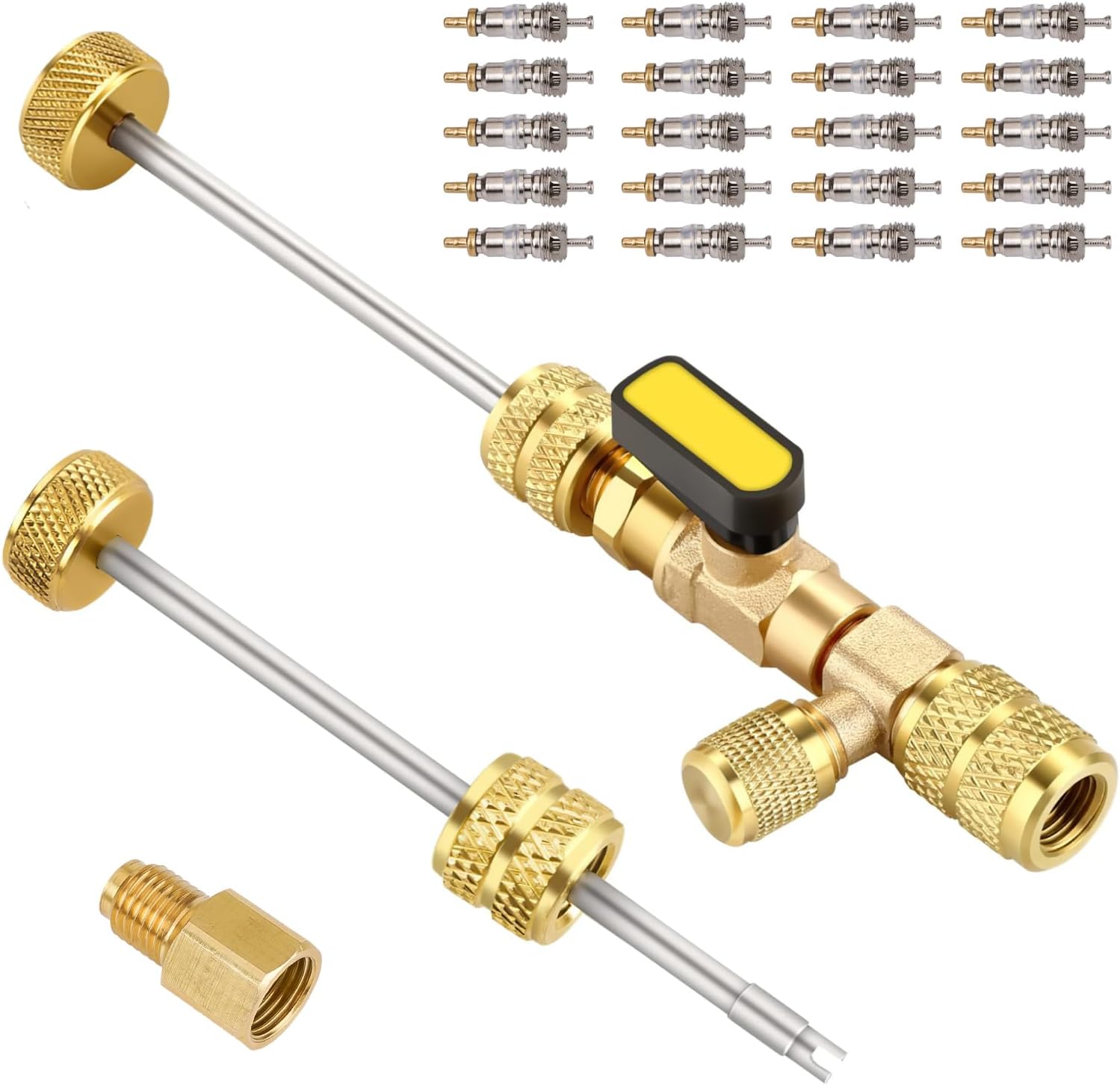 T6 Valve Core Tool Dual 1/4 5/16 HVAC R32 R410A AC Repair Kit 1 hvac tools flare