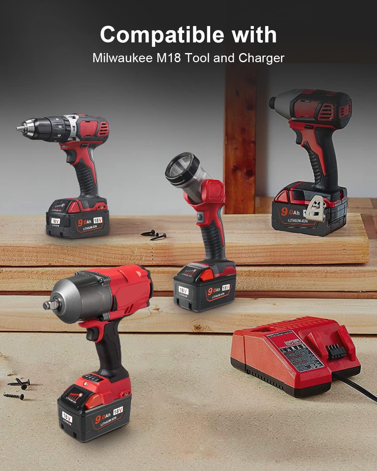 9.0AH M18 18V Lithium Battery for Milwaukee M18 Power Tools 3 9.0AH M18 18V Lithium Battery for Milwaukee M18 Power Tools - Image 3