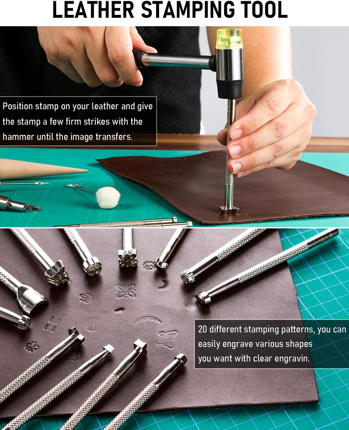 Nicpro 85PC Leather Working Tool Kit with Storage Bag for Carving 4 Nicpro 85PC Leather Working Tool Kit with Storage Bag for Carving - Image 4
