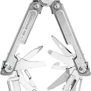 LEATHERMAN, FREE P4 Multitool with Magnetic Locking, One Size Hand Accessible Tools and Premium Nylon Sheath and Pocket Clip, Made in the USA