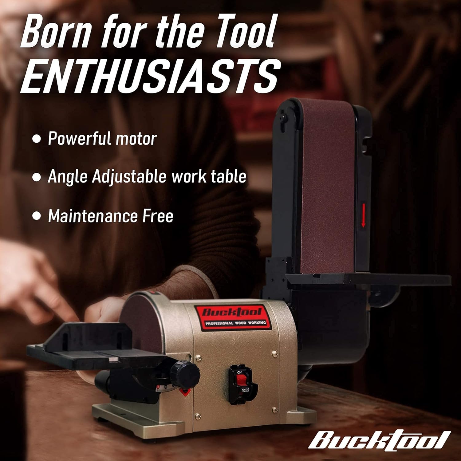 BUCKTOOL 5A Belt Disc Sander 4x36 6in 3/4HP Motor BD4603 9 BUCKTOOL 5A Belt Disc Sander 4x36 6in 3/4HP Motor BD4603 - Image 9