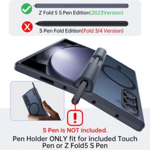 MOBOSI Z Fold 5 Case MagSafe S Pen Holder Screen Protector Black