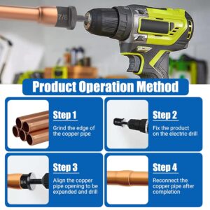 6PC HVAC Copper Tube Expander Tool Set 1/4-7/8 Swaging Bits Kit