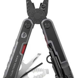 Real Avid Gun Tool Max, 37-in-1 Multitool for Gunsmithing, Includes Pliers, Wire Cutters, Knife Blade, Universal Choke Wrench, Bits, Wrenches & Sheath, Perfect EDC Tool for Hunting & Gun Owners black