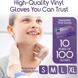 Inspire Vinyl Gloves Large 1000ct Latex-Free Medical Cleaning
