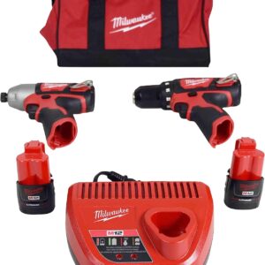 Milwaukee 2494-22 M12 Cordless Drill Impact Driver Combo Kit