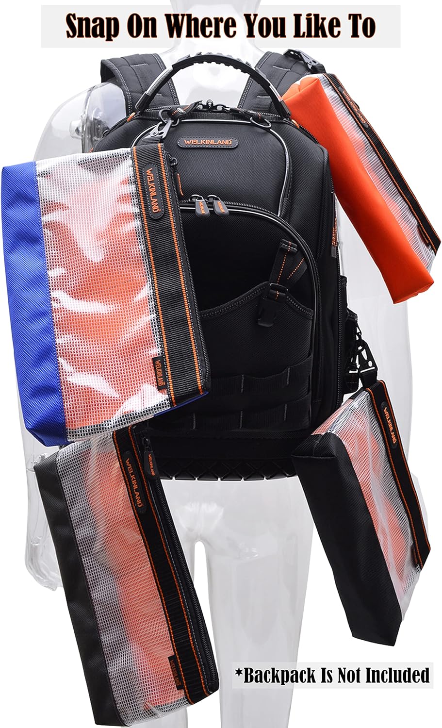 WELKINLAND 4PC Clear Zipper Tool Pouch Set 13" Organizer Bags
``` 6 WELKINLAND 4PC Clear Zipper Tool Pouch Set 13" Organizer Bags
``` - Image 6