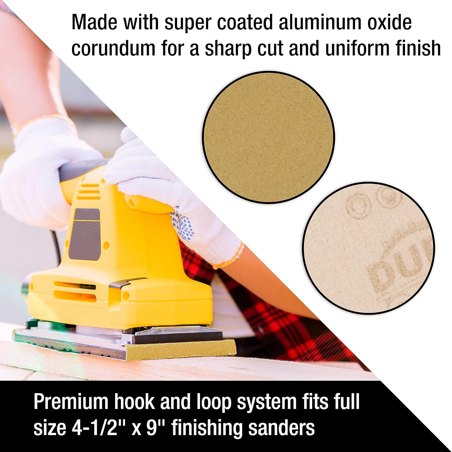 Dura-Gold 180 Grit Sandpaper Sheets 1/2 Sheet Hook Loop 16 Pack 4.5x11 5 Dura-Gold 180 Grit Sandpaper Sheets 1/2 Sheet Hook Loop 16 Pack 4.5x11 - Image 5