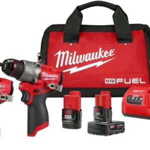 Milwaukee M12 FUEL 12-Volt Lithium-Ion Brushless Cordless Hammer Drill and Impact Driver Combo Kit w/2 Batteries and Bag (2-Tool)