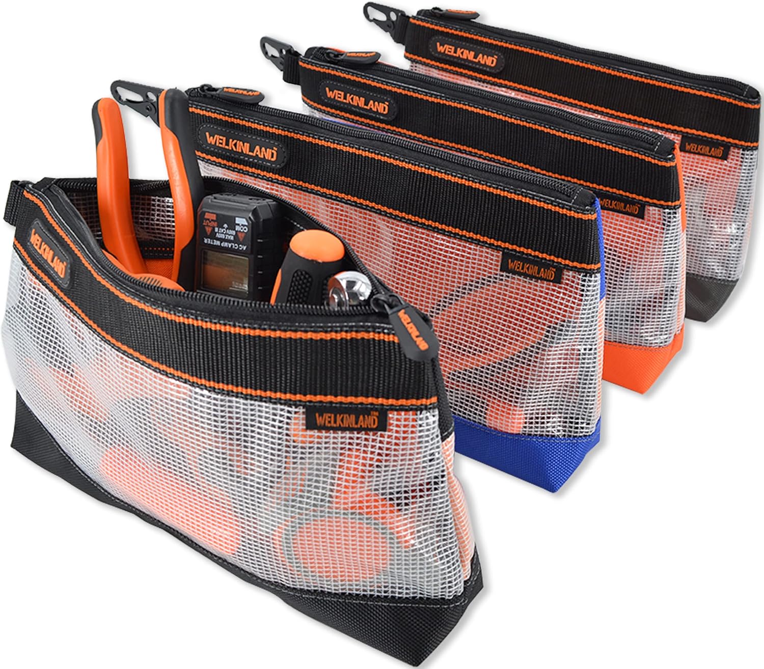 WELKINLAND 4PC Clear Zipper Tool Pouch Set 13" Organizer Bags
``` 1 WELKINLAND Clear Tool Pouch, 4PCS Tool pouches, 13" Tools pouch, Zipper tool pouch, Tool pouch bag, Tool bag organizer, Small tool bag, Small tool pouch, Small tool bags, Tool pouches with zipper