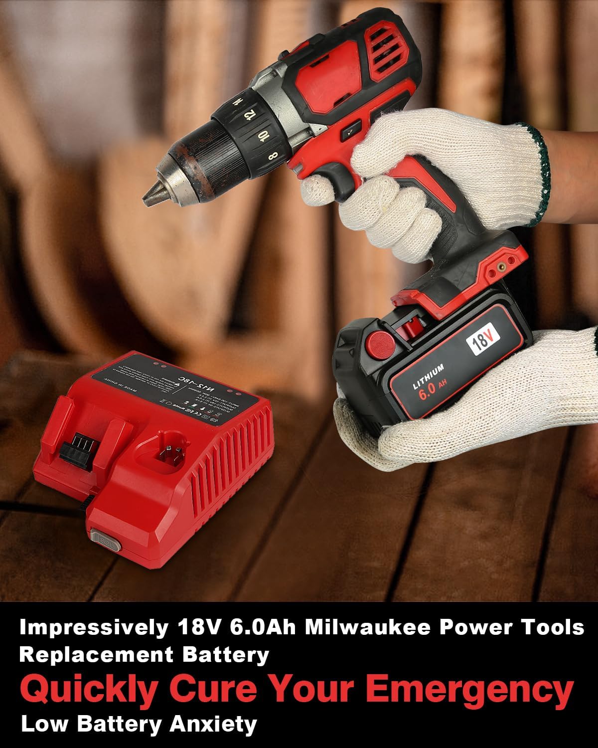 4-Pack 6.0Ah M18 18V Lithium Battery for Milwaukee Tools 7 4-Pack 6.0Ah M18 18V Lithium Battery for Milwaukee Tools - Image 7